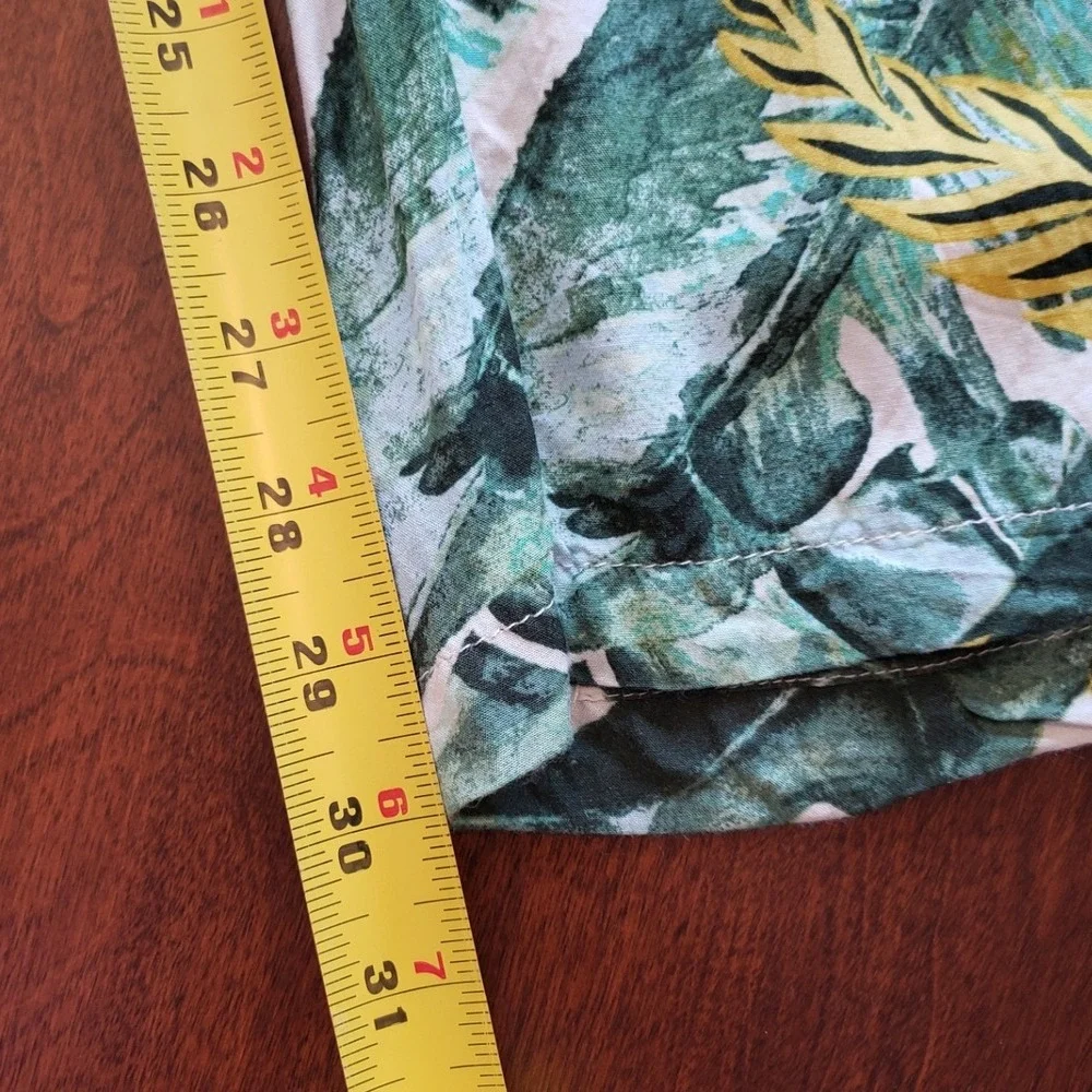 Sunburst Kiss XL Tropical Monstera Leaf Wide Leg Palazzo Pants Green 59775P‎ - Picture 5 of 6